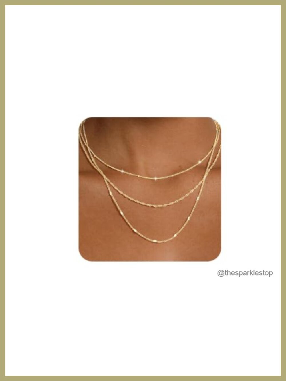 Layered 14k Gold Plated Necklace Set for Women Dainty Chain Stackable